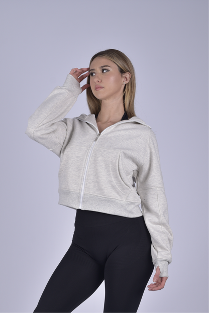 Essential Zip Hoodie Melange