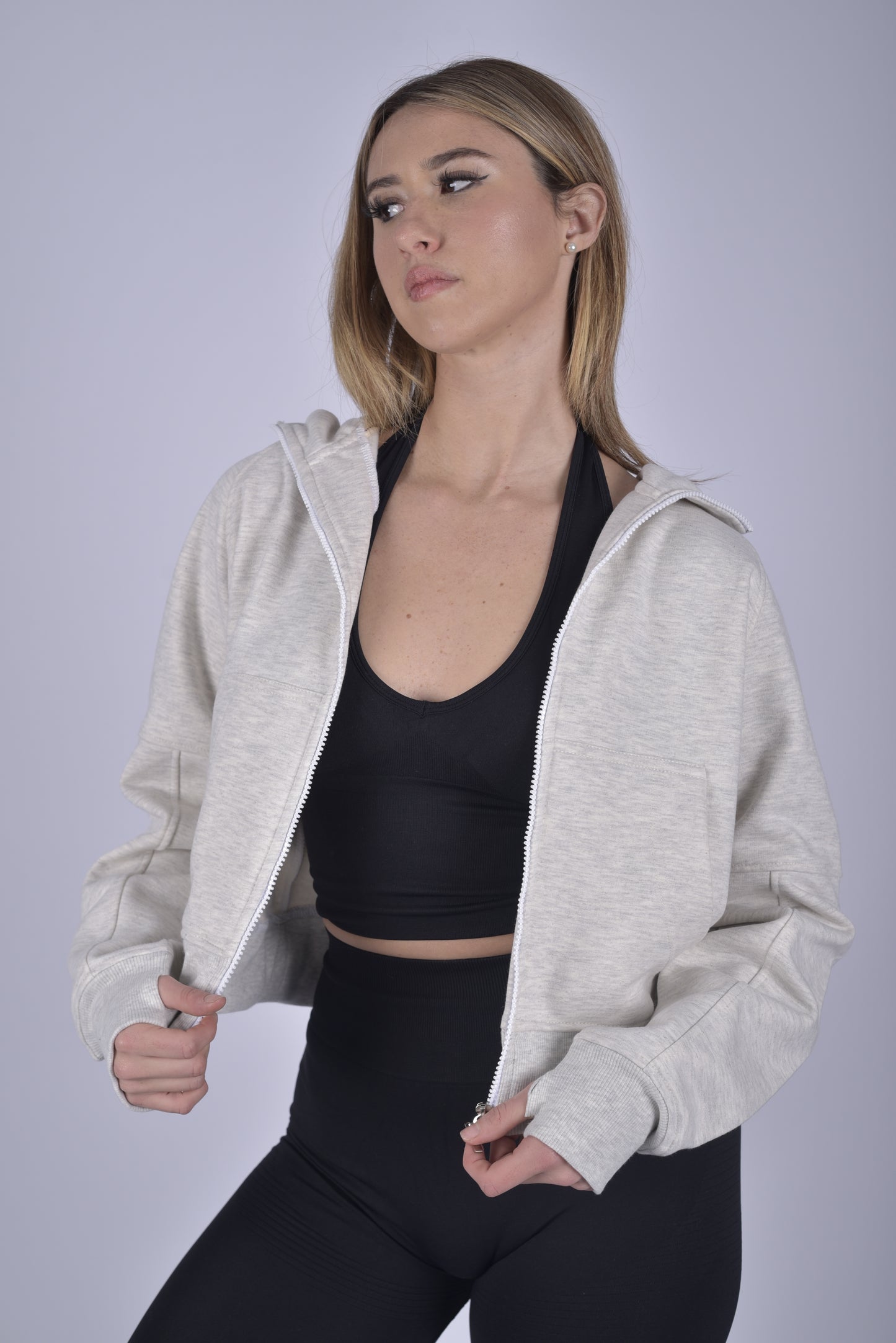 Essential Zip Hoodie Melange